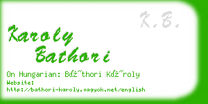 karoly bathori business card